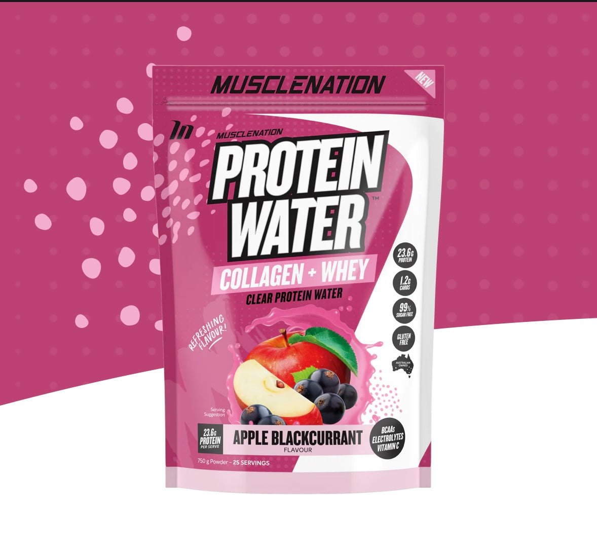 MUSCLE NATION PROTEIN WATER APPLE BLACKCURRANT