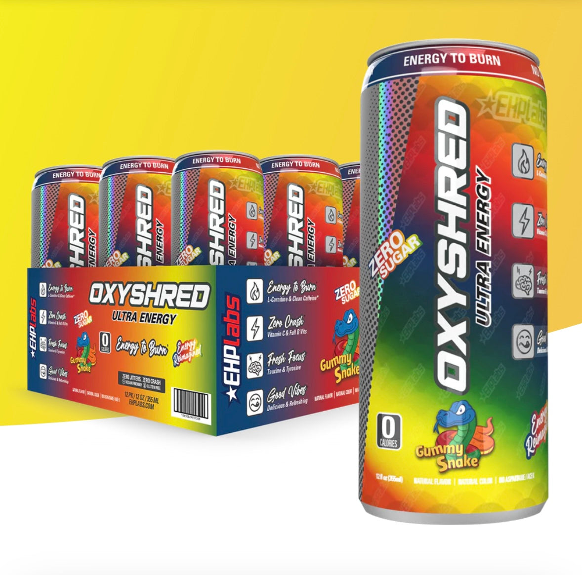 OxyShred Ultra Energy Drink RTD (12-Pack) - GUMMY SNAKE