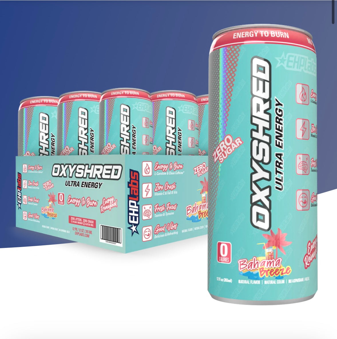 OxyShred Ultra Energy Drink RTD (12-Pack) - BAHAMA BREEZE