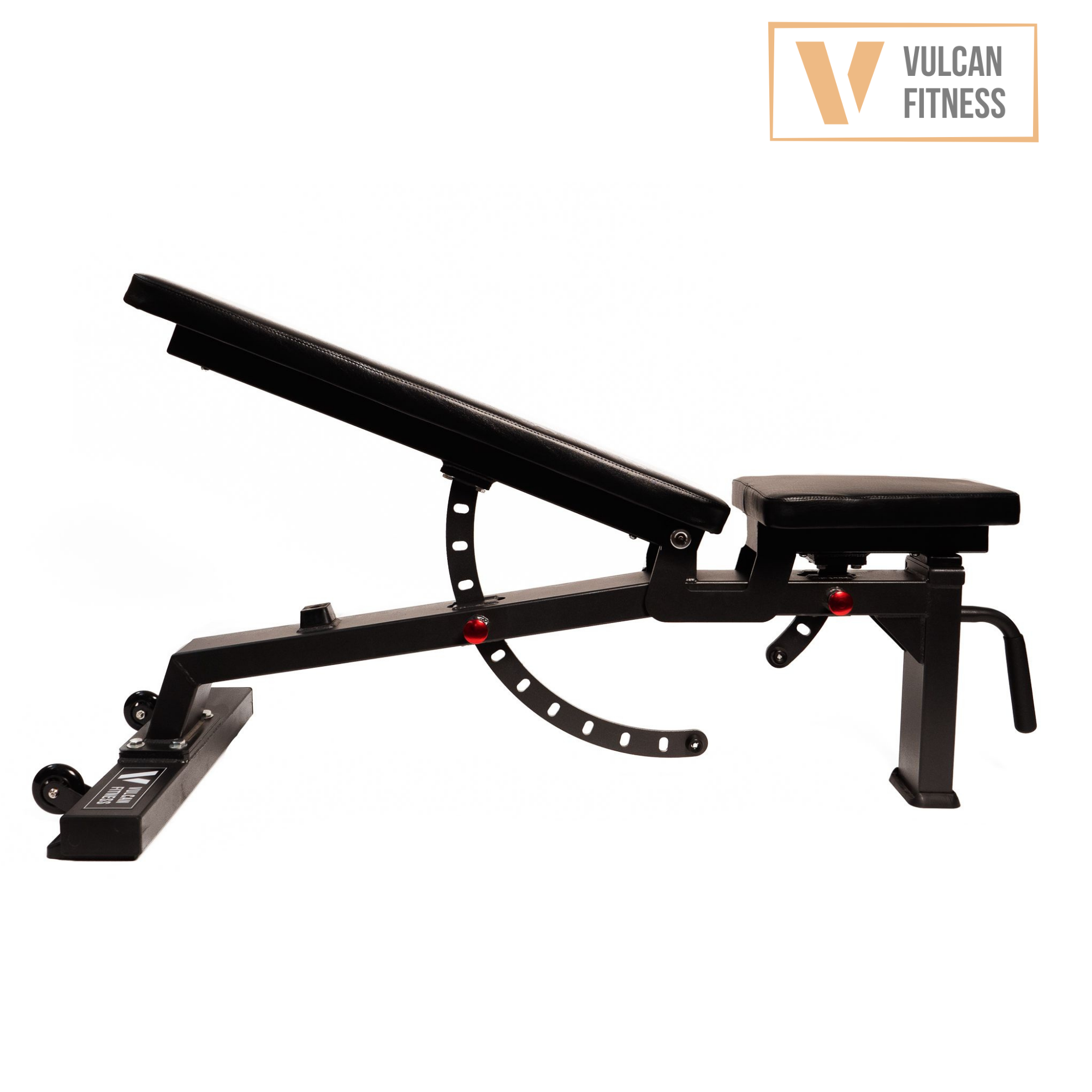VULCAN Commercial Power Cage, Olympic Barbell, 150kg Black Bumper Weight Plates & Adjustable Bench | IN STOCK