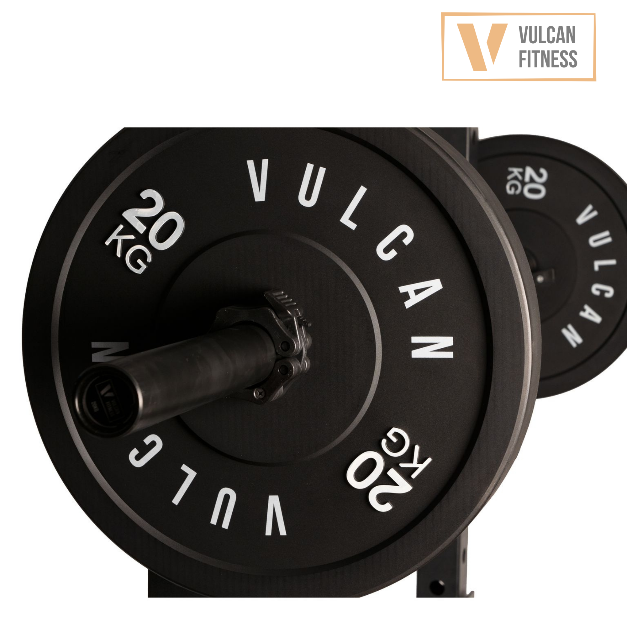 VULCAN Elite Squat Rack, Olympic Barbell, 100kg Black Bumper Weight Plates & Adjustable Bench | IN STOCK