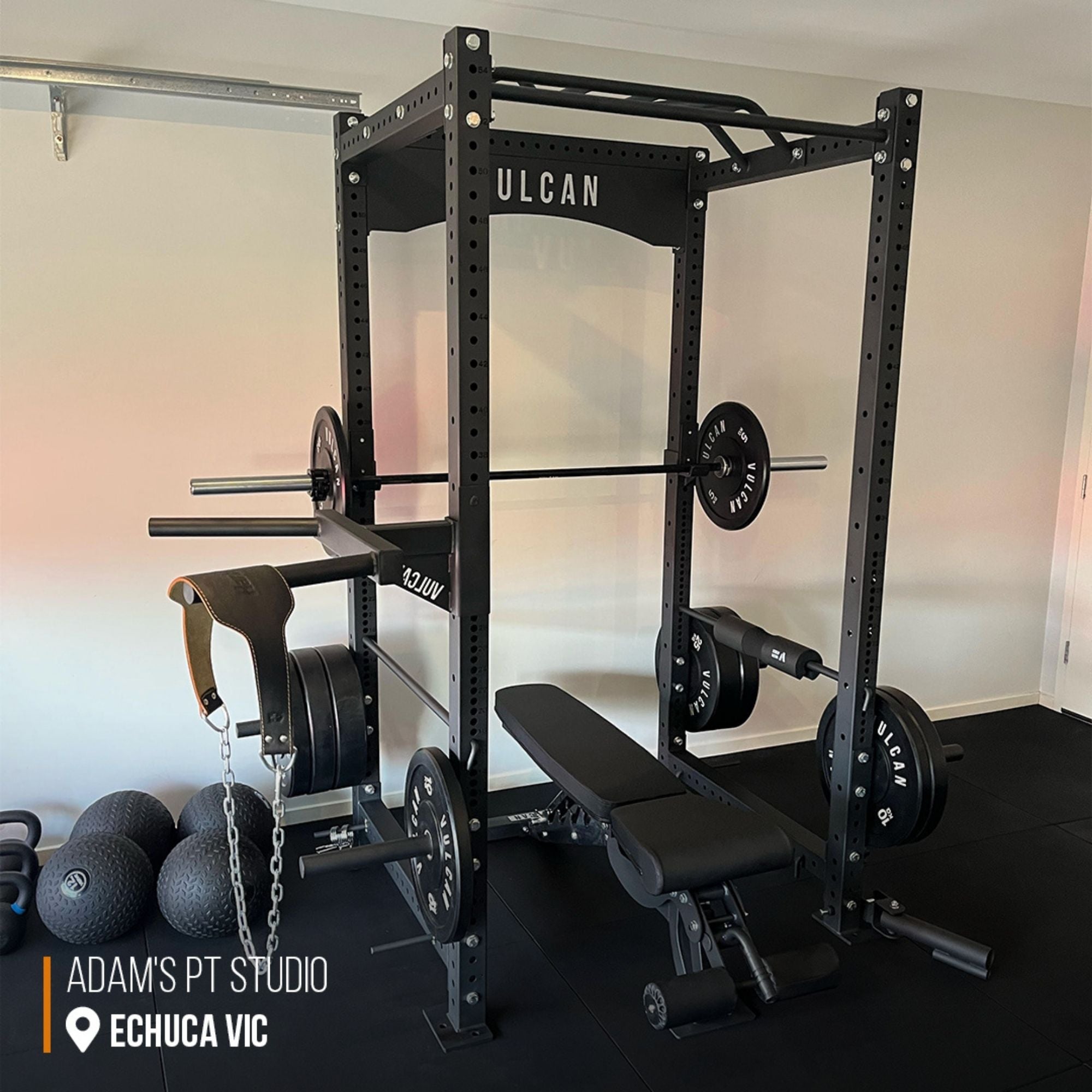 commercial power cage package in garage gym