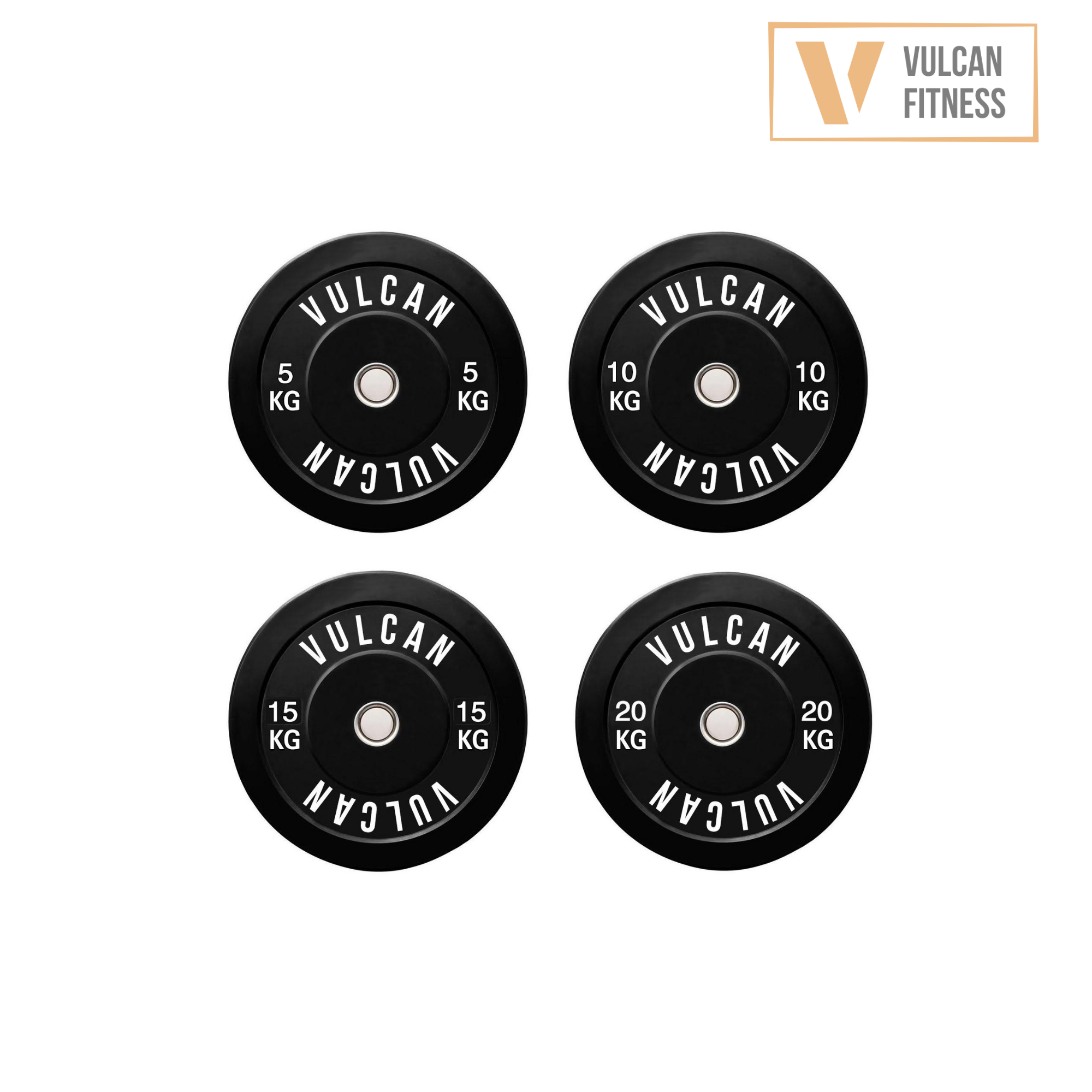 VULCAN Commercial Power Cage, Olympic Barbell, 100kg Black Bumper Weight Plates & Commercial FID Bench | IN STOCK