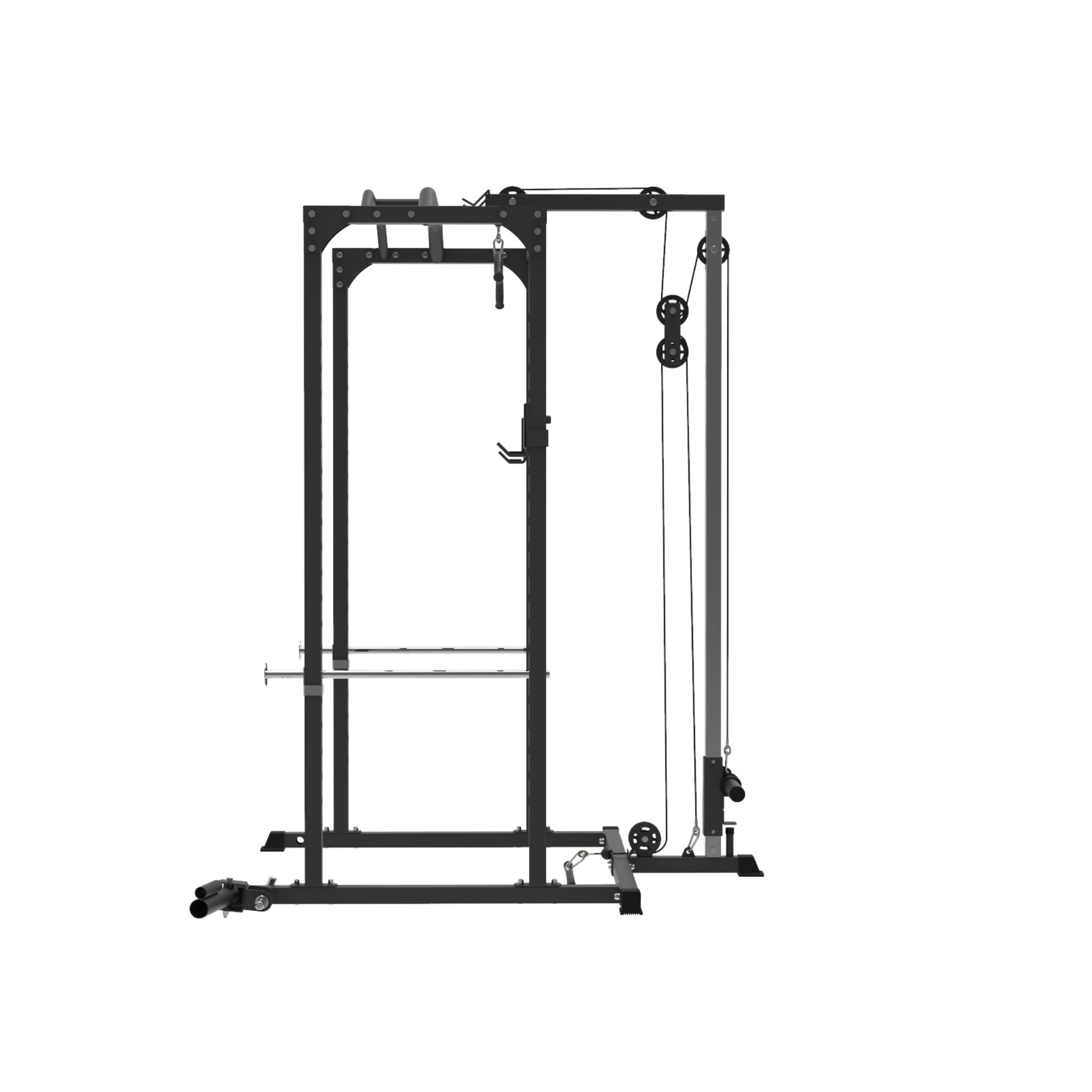 home gym power rack with pulley system