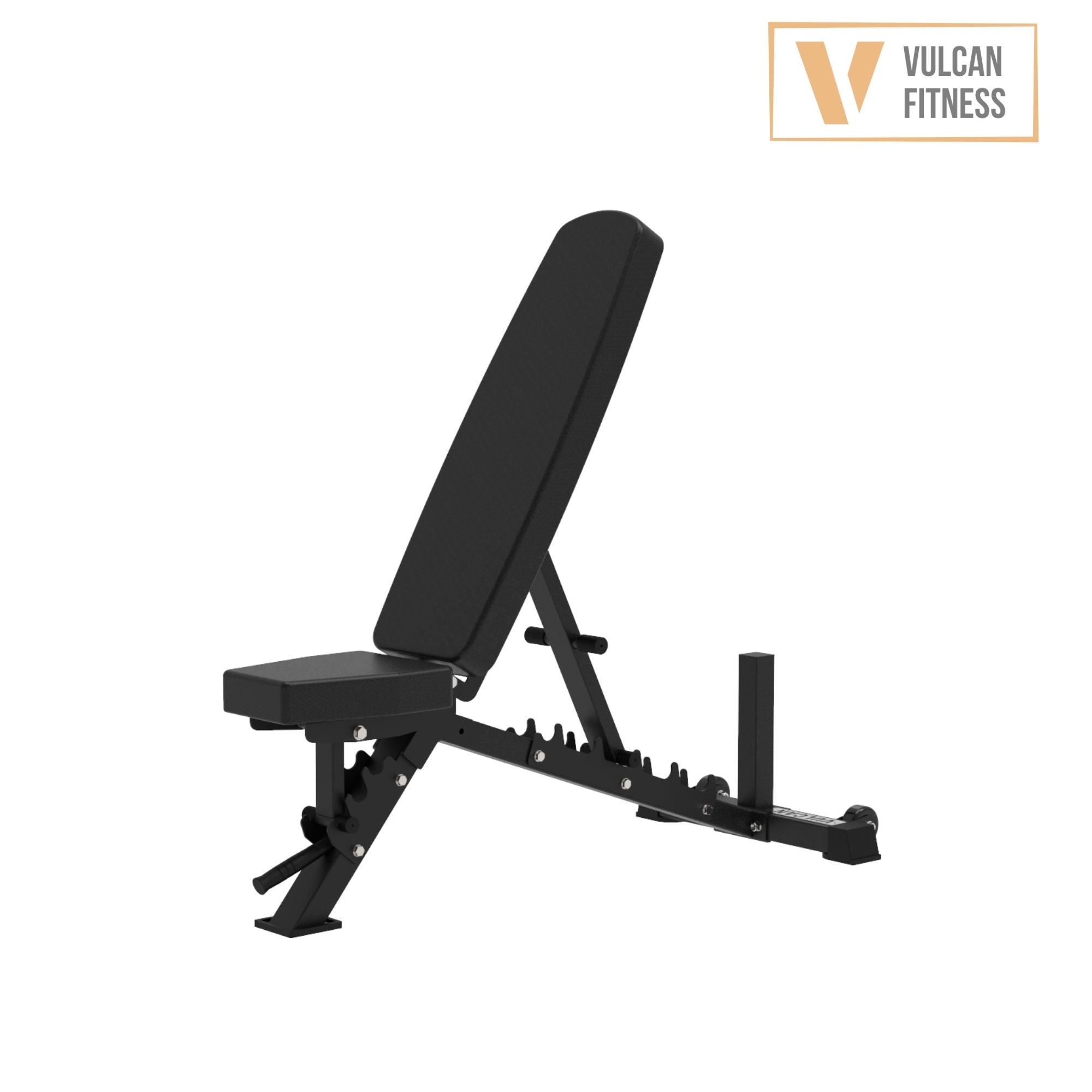 VULCAN Elite Squat Rack, Olympic Barbell, 100kg Colour Bumper Weight Plates & Pro Adjustable Bench | IN STOCK